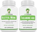 VitaMonk Sleep Blend og L- Theanin: Melatonin Free Sleep Aid & Afslappende Bundle