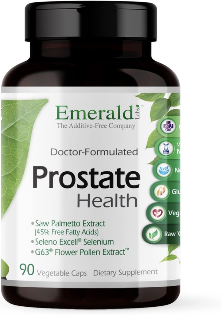 NØDSITUATION LABS Prostata Health - Prostata Support with Saw Palmetto, Lycopene, Stinging Nettle & More * - Vegan & Gluten- Free - 90 Vegetabilske kapsler (30- Day Supply)