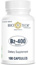 Bio- Tech Pharmacal B2-400, 100 kapsler - All- Natural Supplement - Understøtter Klarhed og Produktivitet - Ingen Dairy, Fish, Gluten, Peanut, Shellfish, GMOS, & Soy - Ingen kunstige farver