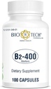 Bio- Tech Pharmacal B2-400, 100 kapsler - All- Natural Supplement - Understøtter Klarhed og Produktivitet - Ingen Dairy, Fish, Gluten, Peanut, Shellfish, GMOS, & Soy - Ingen kunstige farver