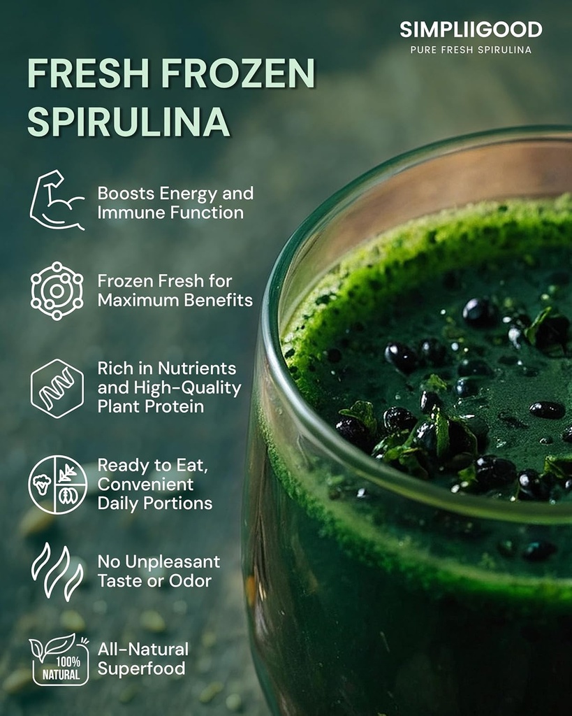 Spirulina Cubes - High Protein, Vitamin-Rich Superfood with Natural Flavor - Vegan, Gluten-Free Nutrient Powerhouse Spirulina Pods for Smoothies - (840, Grams)
