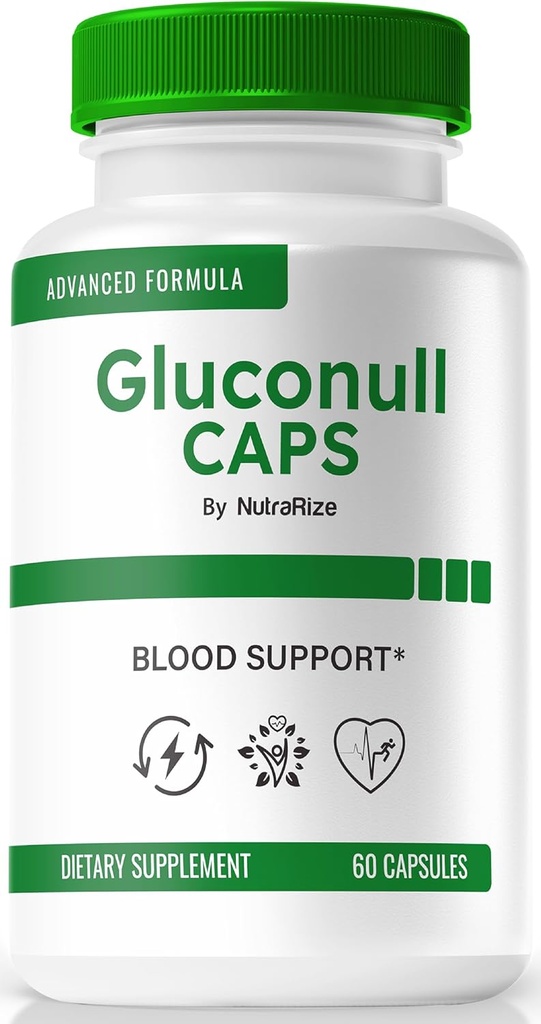 Gluconull Caps, Officiel Gluco NullCaps Formel, Ren støtte til stable niveauer og brændstof energi til den samlede sundhed, All- Natural Ingredients, Gluco Null Glyco Optimizer (60 kapsler)