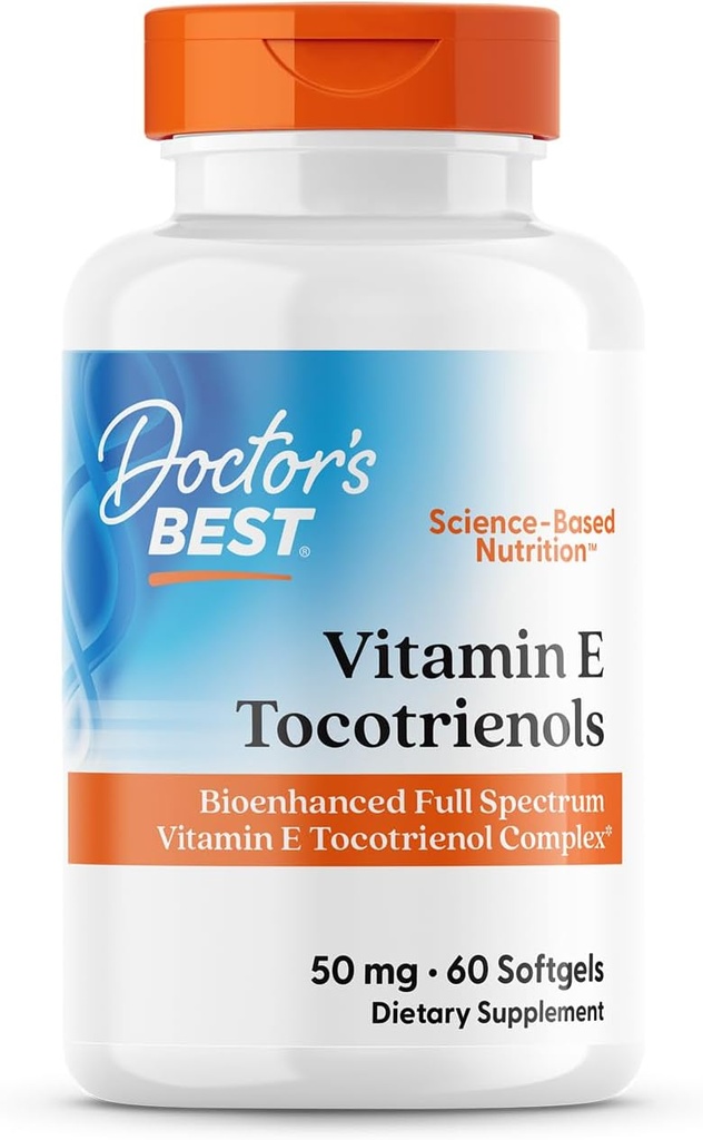 Doctor 's Best Vitamin E Tocotrienols indeholder TocoGaia ULTRA ™ bioforbedret fuld spektrum vitamin E kompleks, 60 Greve