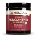 Dr. Mercola Organic Astaxanthin Gummies, 30 Servere (30 Gummies), 4 mg Per Servering, Kosttilskud, Antioxidant og immunforsvar, Certificeret Organisk, Non- GMO