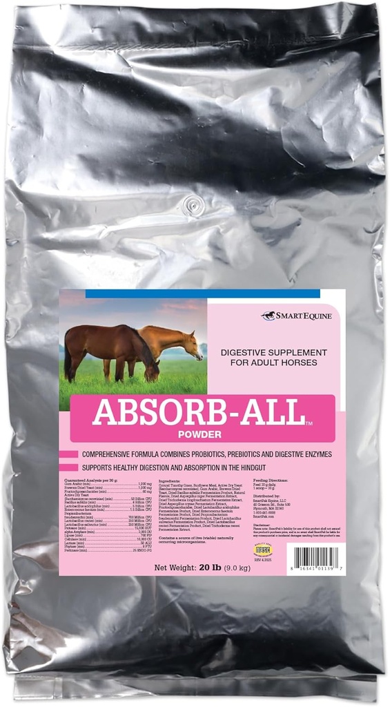 Absorb- - 124; Horse Probiotika fordøjelsestilskud 124; Inkluderer Probiotika, Prebiotika, og Enzymes