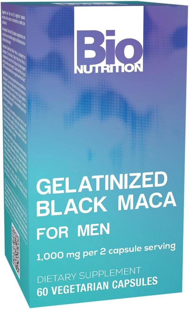 Bio Nutrition Gelatinized Black Maca 60 Vegetarian Kapsler 124; 1.500 mg pr Servering 124; Energi Boost 124; Calcium 124; Magnesium 124; Phosphorus