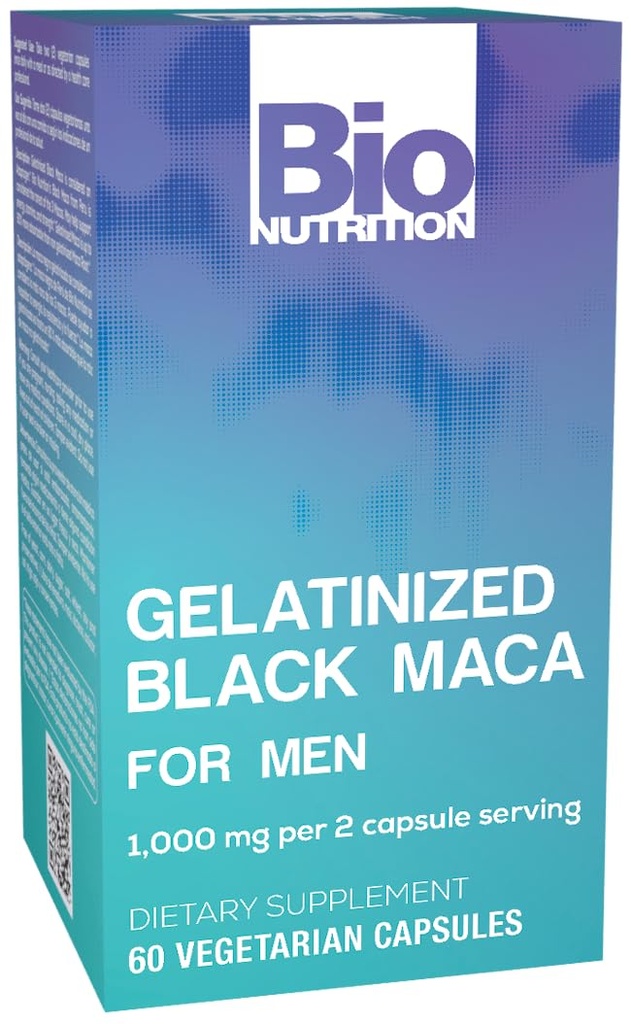 Bio Nutrition Gelatinized Black Maca 60 Vegetarian Kapsler 124; 1.500 mg pr Servering 124; Energi Boost 124; Calcium 124; Magnesium 124; Phosphorus