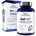 1MD Nutrition GutMD - L- Glutaminkapsler w / Prebiotic for Gut Health - L Glutaminsupplement - Understøtter sund fordøjelsesevne - 90 kapsler