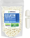 XPRS Nutra Størrelse 0 Tomme kapsler - 100 Grev Tomme Gelatine kapsler - DIY Kapselfyld - Pure Bovin Pill Gel Caps til Do- It- Yourself Kosttilskud (hvid)