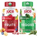 Juce Original Formel - Organic Super Fruit & Veggies Supplement - Gluten / Gelatine Free, Soy Free & Vegan- Red & Greens Superfood Capsules - 23 Frugter & 23 Grønsager (180 Greve) - Af Terra Kai Organics