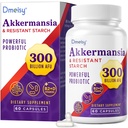 GLP ONE Supplement - 300 Millioner AFU Akkermansia Muciniphila, Akermansia Probiotiske for kvinder & mænd, for Boost, fordøjelsesbesvær, Gut, Immunitet, Forbedrer Gut Lining Function & Intestinal Walls, 60 Greve