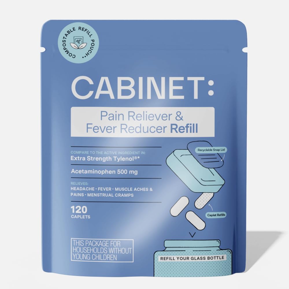 Kabinet: 500 mg Acetaminophen til hovedpine Relief, Tandpine, Sore Throat, og Fever Reducer, 120 tabletter (Refill)