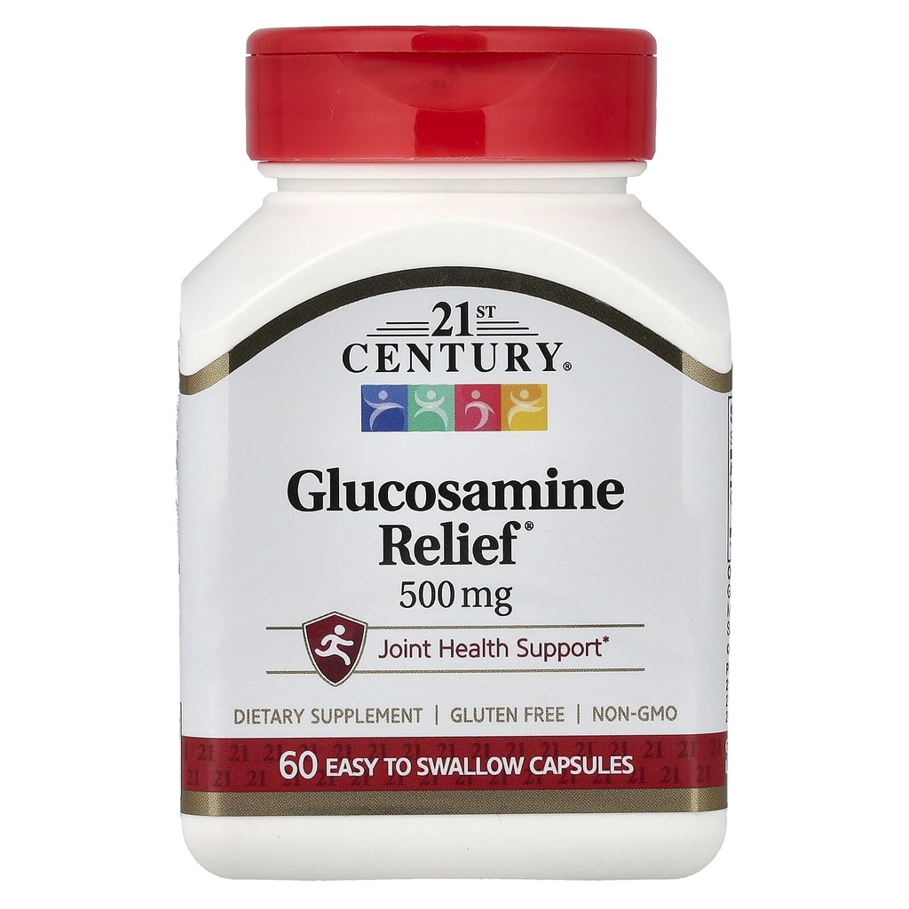 21. Century Glucosamin Relief, 500 mg, 60 Let at synke kapsler