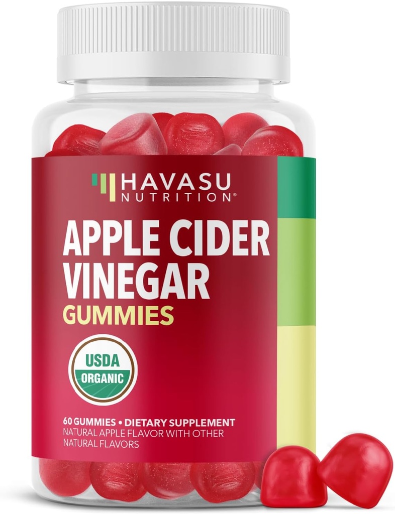 Apple Cider Vincious Gummies - Organic ACV Vitaminer til fordøjelse, Metabolisme & Gut Support - 60 Greve - Vegan, non-GMO, Gluten- Free - Lækker Flavor & Ingen Harsh Smag - 1 Måned Supply