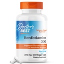 Doctor 's Best Benfotiamin 300 med BenfoPure, Hjælper med at bevare sund glukose Metabolisme, non-GMO, Vegan, Gluten Free, Soy Free, 300 mg, 60 Veggie Caps