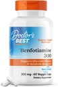 Doctor 's Best Benfotiamin 300 med BenfoPure, Hjælper med at bevare sund glukose Metabolisme, non-GMO, Vegan, Gluten Free, Soy Free, 300 mg, 60 Veggie Caps