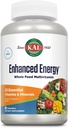 KAL Enhanced Energy Supplements, Whole Food Chewable Multivitamin with Iron, 3 Daily, 23 Essential Vitamin and Minerals, Super Foods, Enzymes, Mango Pineapple Flavor, 60- Day Garanti, 20 Serv, 60ct