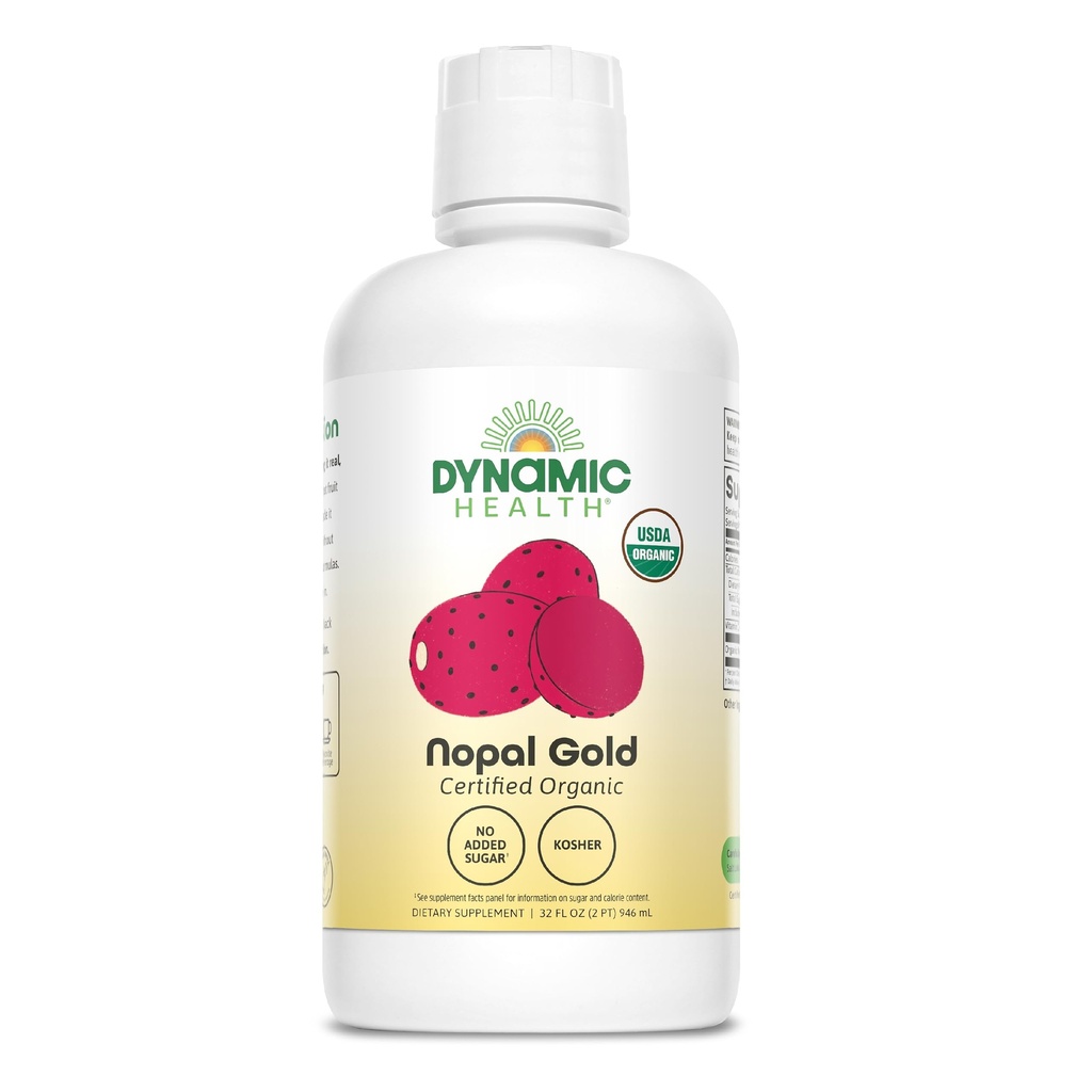 Dynamic Health Nopal Gold, Organic, Ingen tilsætningsstoffer, Antioxidant Support, Vegan, Gluten Free, Non- GMO, 32 Fl oz