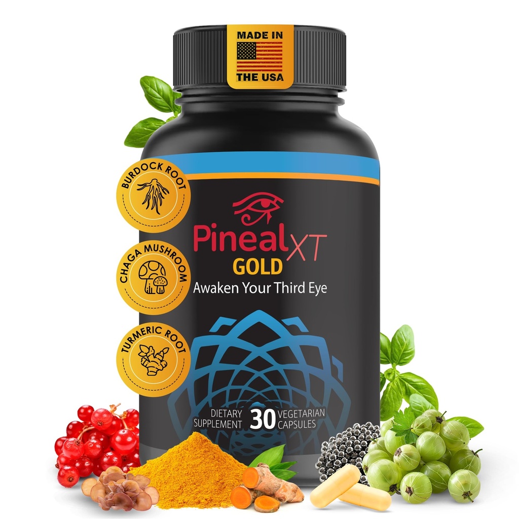 Pineal XT Guld - Pineal Gland Supplement - Tredje øje Awakening - Fokus og hukommelse supplement til hjerne - 7 kraftfulde ingredienser dekalcify, Detox, og aktivere din Pineal Gland