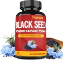 Pure Black Seed Powder Capsules 750mg - Premium supplement til immunitet, fordøjelsesbesvær, hud, hår & krop balance - 90 piller til 3 måneders forsyning