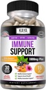 Kaya Naturals Elderberry immunsupport 124; Vitamin med zink og C-vitamin til voksne, Probiotika & gurkemeje 1000mg immunsystem Booster Sambucus kapsler - 30 Tæl