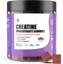 Creatinine Gummies - Creatinine Monohydrat Gummies for Mænd & Kvinder - 5g Creatinine Monohydrat per Servering - Forøg fokus, Styrke, Endurance -Build Muscle, Sugar Free, Vegan, Non- GMO 120 Ct
