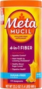 Metamucil 4- in-1 Psyllium Husk Fiber Supplement, Sugar- Free, 114 teskefulde, Orange Flavored, Daglig Fiber Pulver til fordøjelse, lavet med Plant- Based Psyllium Husk Fiber