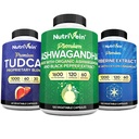 Nutrivein Premium TUDCA, Berberine Kosttilskud, og Ashwagandha Kostbundle: High- Absorption Berberine Complex, Ashwagandha Root Extract, & TUDCA for Detox, Vitality & Well- Being