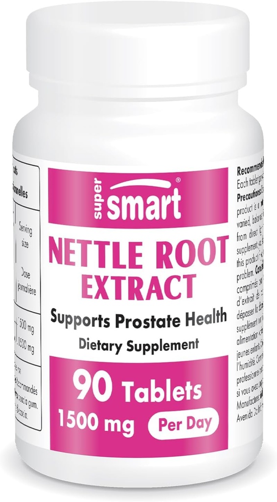Supersmart - Nettle Root Extract 1500 mg per dag - Uddrag af Stinging Nettle Root - Support Sund urinary Tract - Prostata Kosttilskud til mænd
