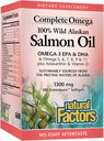 Komplet Omega af naturlige faktorer, Wild Alaska Salmon Oil, understøtter hjerte og hjerne sundhed med Omega-3 DHA og EPA, 180 softgels (180 portioner)