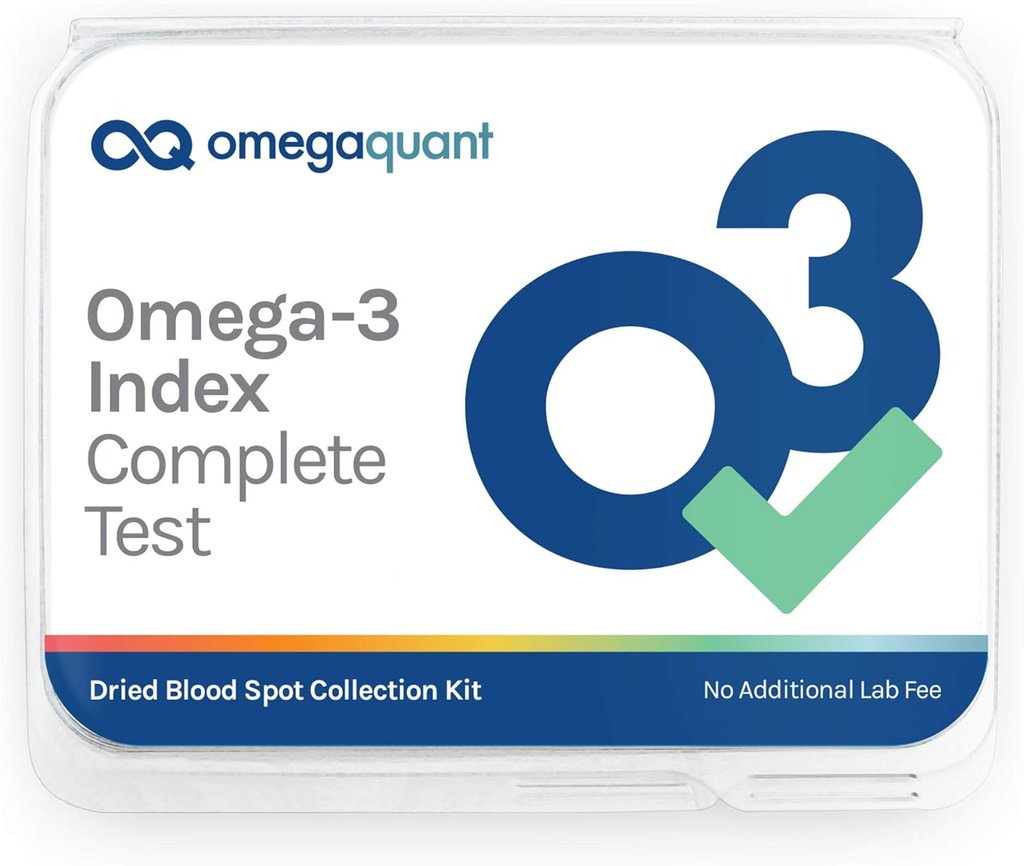 Omega Quant Omega-3 Index Complete - Complete Fatty Acid Profile Blood Test Kit | Includes - Omega-3s, Omega-6s, Saturated Fats, Monounsaturated fats, Trans Fats | 1 Complete Home Kit
