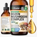 BIO KRAUTER Dozen Mushroom tinktur - immunsupport drop - fremmer fordøjelsesstøtte og kognitiv støtte - non-GMO, flydende immunitet forsvar Formel - 4 fl. oz flaske