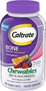 Caltrat Chewables 600 + D3 Plus mineraler Calcium og D-vitamin, Sukker fri, Cherry, Orange og frugt Punch, 90 Greve