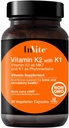 Inviter Health Vitamin K2 med K1 - Understøtter Bone og Circulatory Health - Vitamin K2 som MK7 og K1 og Phytonadione - 30 Vegetariske kapsler (2 - Pack)