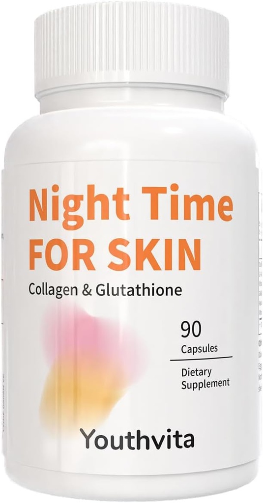 Collagen Peptider L- Glutathion Vitamin C GABA Astaxanthin E, Support Skin Health, 90 Kapsler