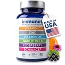 Immuneti - Avanceret immunforsvar, 6-in-1 Kraftig blanding af C-vitamin, D3-vitamin, zink, hyldebær, hvidløg Bulb, Echinacea - Understøtter den samlede sundhed, Giver Vital Nutrients & Antioxidanter