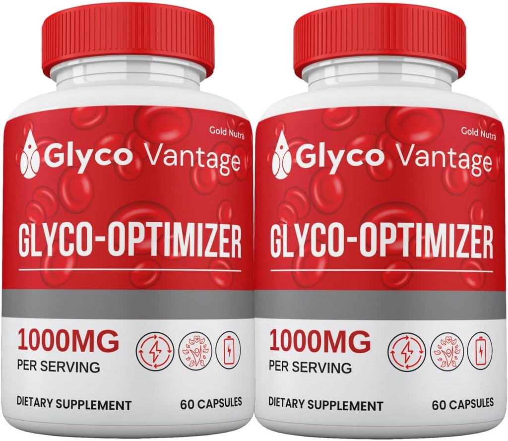 (2 Pack) Glyco Vantage Glyco Optimizer Capsules Blood Support Maksimum Styrke Alle naturlige supplement til mænd og kvinder