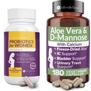 Probiotika for kvinder med Aloe Vera, og D- Mannose for Complete Wellness, der støtter: UTI; BV; YI, og Vaginal Sundhed og er ikke-GMO - Vegan med 240 Veg Pills