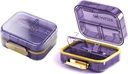Rejse Pill Organizer, 7 Compartments Pill Box, Daily Portable Pill Case at holde vitaminer, 1 Pack Lille Pill Container til Pocket Purse Medicine Organizer
