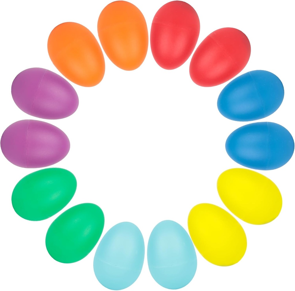 SallyFashion 14PCS Plastic Egg Shakers Set, Percussion Instruments Musical Egg Maracas for Kids Music Learning DIY Maleri