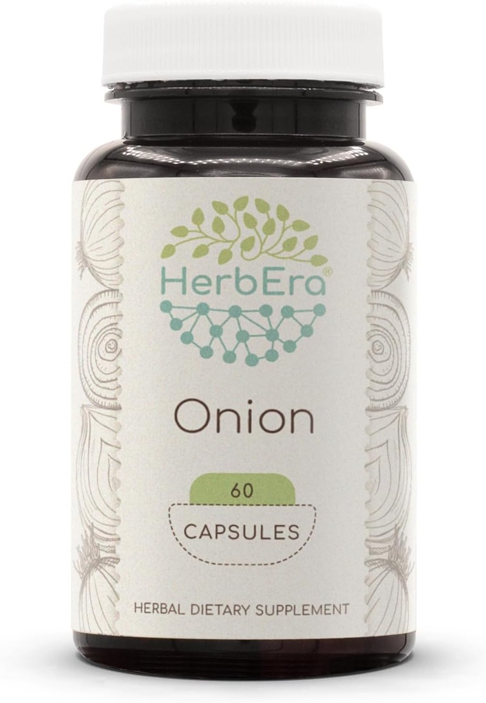 HerbEra Onion 60 Kapsler, 500 mg, Onion (Allium Cepa) Tørret Bulb (60 Kapsler)