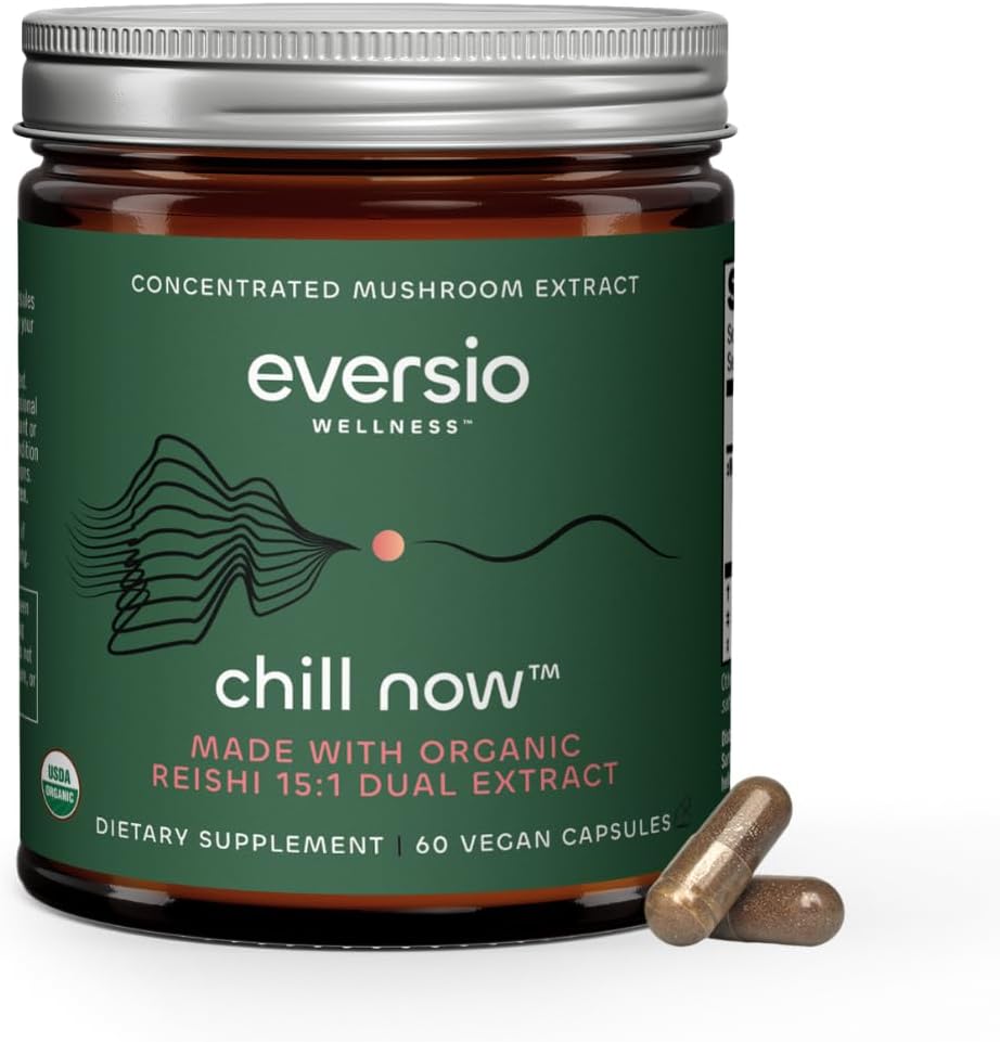 CHILL Nu Organic Reishi Mushroom Supplement - 15: 1 Reishi Dual Extract i 60 Vegan Kapsler (250 mg)