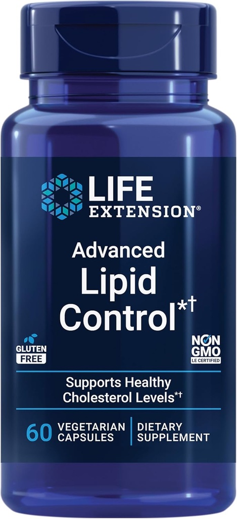 Life Extension Advanced Lipid Control, amla Extract, Indian Gooseberry, Heart Health, endotelial Health, Vegetar, Gluten- Free, 60 kapsler