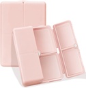 FYY Daily Pill Organizer, 7 Compartments Portable Pill Case Travel Pill Organizer,[Folding Design] Pill Box for Purse Pocket to Hold Vitamins,Cod Liver Oil,Supplements and Medication-Pink