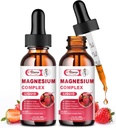 2 Pack Triple Magnesium Complex Liquid Drops Blend med Magnesium Glycinate 500mg, Malat og Taurat til Max Bio- Tilgængelighed