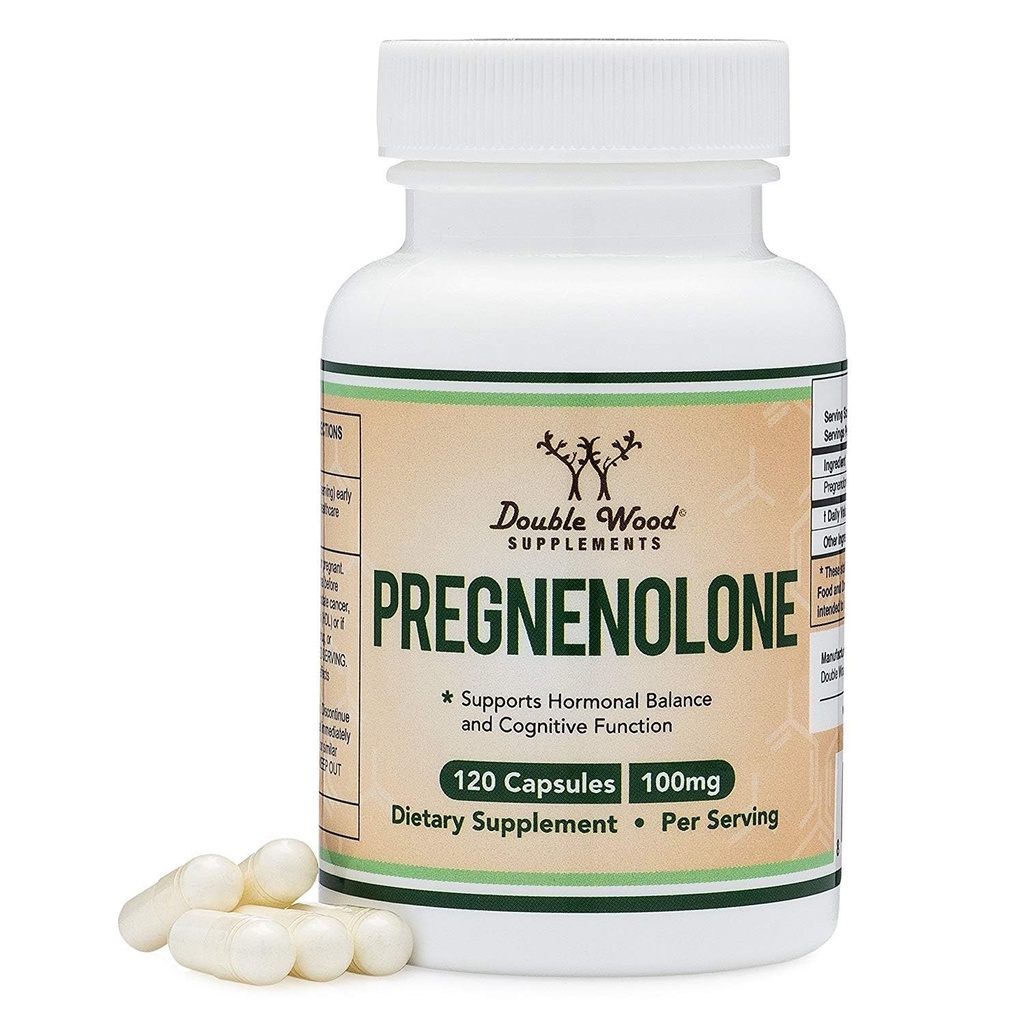 Gravide 100 mg per servering (konverteret til Progesteron til Boost Progesterone Levels) - Tredjeparts testet - 120 kapsler (50 mg per kapsel) Non- GMO med Double Wood