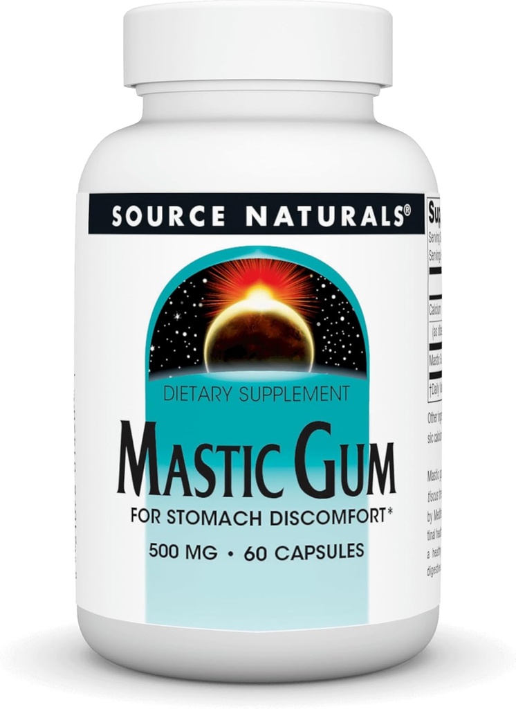 Source Naturals Mastic Gum for Stomach Discomfort* 500 Mg Capsule, 60 Count