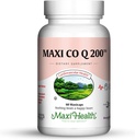 Maxi Health CO Q10 200mg - Coenzym Q10 Supplement - Heart Health - 60 Kapsler - Kosher