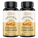Liposomal gurkemeje supplement - 2000mg, 95% Curcuminoid ekstrakt med Piperine - 60 Softgel (2 Flaske)