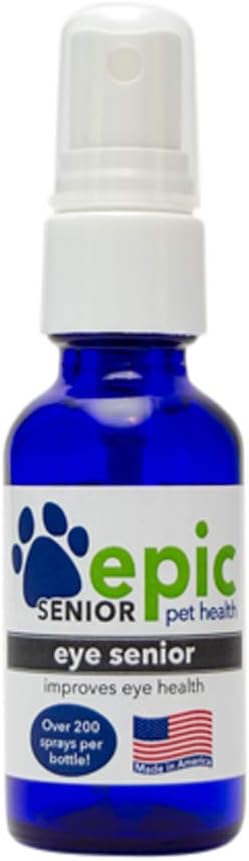 Eye Senior - All Natural Liquid Spray Supplement til ældre kæledyr - Stop ældningsprocessen - Bedre syn - Mist Over øjne og sætte i mad og vand (2 Oz)